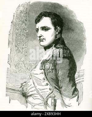 Napoleon Bonaparte (1769–1821) war ein französischer militärischer und politischer Führer und wurde Kaiser von Frankreich. Auch Napoleon I. genannt, eroberte er im frühen 19. Jahrhundert einen Großteil Europas. Napoleon wurde auf der Insel Korsika geboren und stieg während der Französischen Revolution (1789–1799) schnell in die Reihen des Militärs auf. Nachdem er 1799 die politische Macht in Frankreich in einem Staatsstreich erobert hatte, krönte er sich 1804 zum Kaiser. Stockfoto