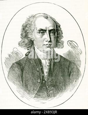 James Madison war ein US-amerikanischer Staatsmann, Diplomat und Gründungsvater, der von 1809 bis 1817 vierter Präsident der Vereinigten Staaten war. Madison wurde im Volksmund wegen seiner Schlüsselrolle bei der Ausarbeitung und Förderung der Verfassung der Vereinigten Staaten und der Bill of Rights zum „Vater der Verfassung“ gekürt Stockfoto