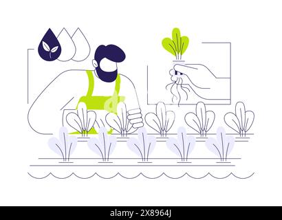 Hydroponik abstrakte Konzeptvektorillustration. Stock Vektor