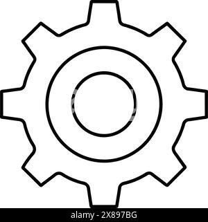 Symbol „Einstellung“. Werkzeuge, Zahnrad, Zahnradschild. Vektorabbildung. Bearbeitbare Kontur. Stock Vektor