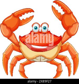 Lächelnde Krabbe mit erhöhten Krallen Stock Vektor
