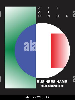 Flaggenlogo-Typ Vektor-Illustration des Designkonzepts Stock Vektor