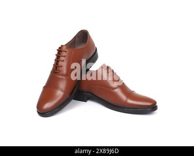 Formelle Lederschuhe isoliert auf weißem Hintergrund Stockfoto