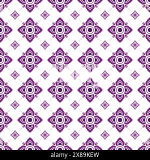 Klassische thailändische diamantförmige Blüte wiederholtes geometrisches Muster, kontinuierlicher Hintergrund für Stoff und Textil, Tapeten, Geschenkpapier und Stock Vektor