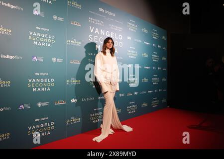 Mailand, Italien. Mai 2024. Benedetta Porcaroli nimmt am 23. Mai 2024 an der Fotokonferenz zur italienischen Premiere von Vangelo secondo Maria in Mailand Teil (Foto: Alessandro Bremec/NurPhoto). Quelle: NurPhoto SRL/Alamy Live News Stockfoto