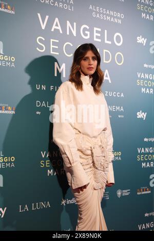 Mailand, Italien. Mai 2024. Benedetta Porcaroli nimmt am 23. Mai 2024 an der Fotokonferenz zur italienischen Premiere von Vangelo secondo Maria in Mailand Teil (Foto: Alessandro Bremec/NurPhoto). Quelle: NurPhoto SRL/Alamy Live News Stockfoto