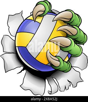 Claw Softball Baseball Ball Dragon Monster Hand Stock Vektor