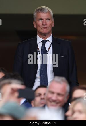 Dublin, Irland. Mai 2024. David Gill, UEFA-Vizepräsident und Schatzmeister und ehemaliger Geschäftsführer von Manchester United während des Endspiels der UEFA Europa League im Aviva Stadium in Dublin. Der Bildnachweis sollte lauten: Paul Terry/Sportimage Credit: Sportimage Ltd/Alamy Live News Stockfoto