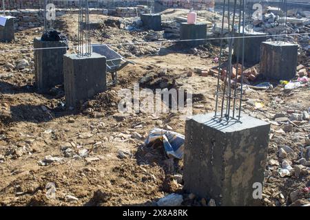 Das Wohngebäude Bodenarbeiten Landschaft außerhalb der unterirdischen Umgebung Stockfoto