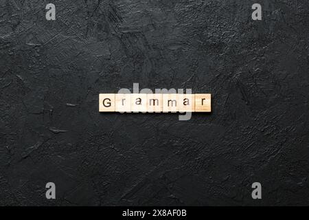 Grammatik Wort auf Holz Block geschrieben. Grammatik text auf Tisch, Konzept. Stockfoto
