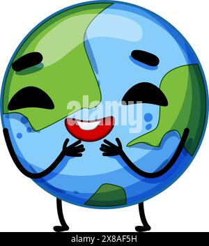 Tag Erde Planet Charakter Cartoon Vektor Illustration Stock Vektor