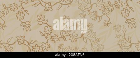 Design Banner Pflanze Natur handgezeichnet. Pflanzliches botanisches Element. Eleganter Vintage-Stil. Stock Vektor