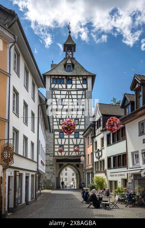 Das Schnetztor, historisches Stadttor in der Hussenstraße in der Altstadt von Konstanz, Landkreis Konstanz, Baden-Württemberg, Deutschland, Europa Stockfoto