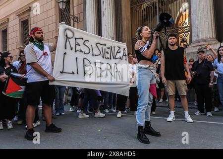 Palermo, Italien. Mai 2024. Flash Mob unserer Gewalt gegen die Gewalt der Regierung von Giorgia Meloni. (Kreditbild: © Antonio Melita/Pacific Press via ZUMA Press Wire) NUR REDAKTIONELLE VERWENDUNG! Nicht für kommerzielle ZWECKE! Stockfoto