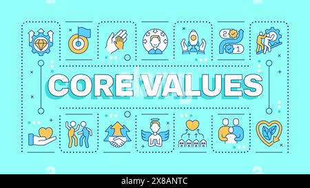 Grundwerte Türkiswort Konzept Stock Vektor