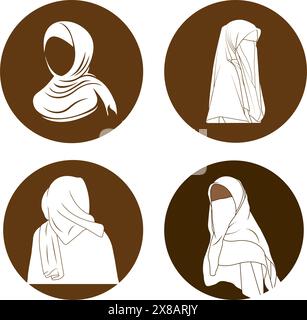 Muslima hijab Logo template Vector Illustration Design Stock Vektor