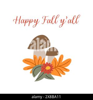Hallo Herbstgrüßband mit Laubwäldern. Begrüßungsbanner für den Herbst. Einladung zur neuen Erntesaison. Vorlage für Posterdesign, Pri Stock Vektor