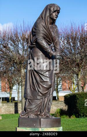 Stratford-upon-Avon, Großbritannien - 12. Februar 2024: Eine Skulptur von Lady Macbeth - Teil des Gower Monuments in Stratford-upon-Avon, Großbritannien, gewidmet Willia Stockfoto