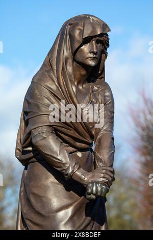 Stratford-upon-Avon, Großbritannien - 12. Februar 2024: Eine Skulptur von Lady Macbeth - Teil des Gower Monuments in Stratford-upon-Avon, Großbritannien, gewidmet Willia Stockfoto