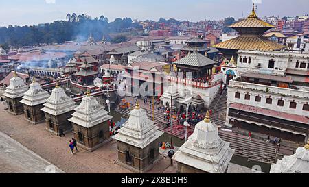 NEPAL, KATHMANDU, Dezember 2023, geweihter am Pashupatinath Tempel Stockfoto