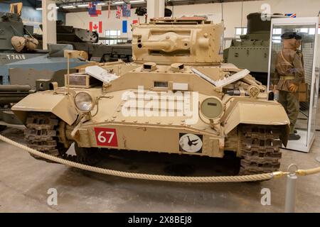 Valentine-Panzer im Museum für gepanzerte Fahrzeuge in Saumur, Frankreich Stockfoto