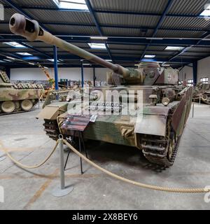 PzKpfw IV Panzer im Museum für gepanzerte Fahrzeuge in Saumur, Frankreich Stockfoto