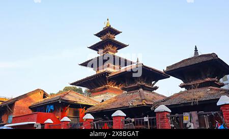 Blick auf den Kumbheshwar Tempel, der Lord Shiva gewidmet ist, erbaut im 14. Jahrhundert von Jayasthiti Malla, ältester Tempel in Patan, Kathmandu, Nepal. Stockfoto