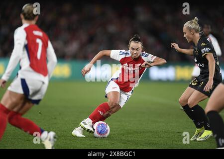 MELBOURNE, AUSTRALIEN. 24. Mai 2024. Im Bild: Caitlin Foord of Arsenal in Aktion während der Global Football Week, Freundschaft zwischen dem englischen Verein Arsenal WFC und den australischen ALeague Allstars im Marvel Stadium in Melbourne, Australien. Quelle: Karl Phillipson/Alamy Live News Stockfoto