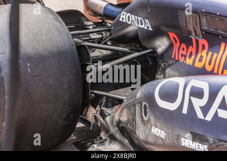 Red Bull Racing RB20, mechanische Details, hintere Ecke während des Formel 1 Grand Prix de, Monaco. , . Formel-1-Weltmeisterschaft vom 23. Bis 26. Mai 2024 auf dem Circuit de Monaco, in Monaco - Foto Eric Alonso/DPPI Credit: DPPI Media/Alamy Live News Stockfoto