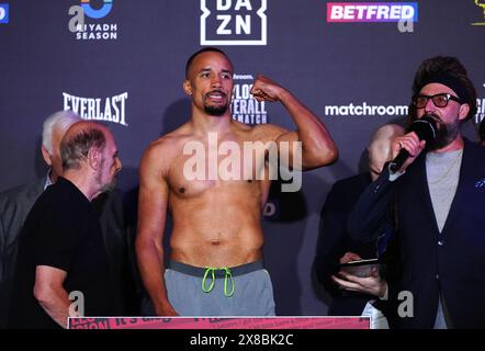 Ellis Zorro während des öffentlichen Wiegens in der New Dock Hall, Leeds. Bilddatum: Freitag, 24. Mai 2024. Stockfoto