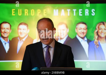 Fianna Fail Leader und Tanaiste Micheal Martin beim Start der Europawahlen im Radisson Blu Royal Hotel in Dublin. Bilddatum: Freitag, 24. Mai 2024. Stockfoto