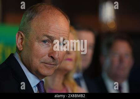 Fianna Fail Leader und Tanaiste Micheal Martin beim Start der Europawahlen im Radisson Blu Royal Hotel in Dublin. Bilddatum: Freitag, 24. Mai 2024. Stockfoto