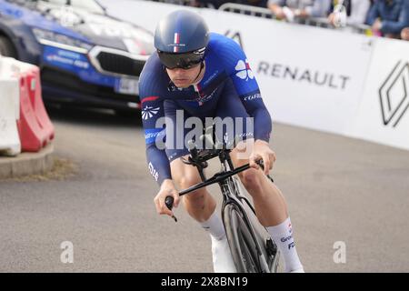 Laval, Frankreich. Mai 2024. Paul Penhoët von Groupama-FDJ während der Boucles de la Mayenne 2024, Stage 1 Prolog Espace Mayenne Laval, UCI Pro Series Radrennen am 23. Mai 2024 in Laval, Frankreich - Foto Laurent Lairys/DPPI Credit: DPPI Media/Alamy Live News Stockfoto