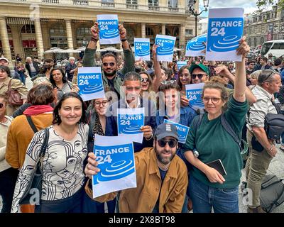 Streiks stören die Übertragungen und digitalen Plattformen VON FRANCE 24 Stockfoto