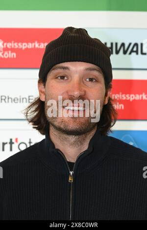 Köln, Deutschland. Mai 2024. Radfahrer Rick Zabel auf der Pressekonferenz des Radsportklassikers rund um Köln, der in diesem Jahr zum 106. Mal stattfindet. Quelle: Horst Galuschka/dpa/Alamy Live News Stockfoto