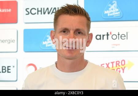 Köln, Deutschland. Mai 2024. Ehemaliger Radfahrer Andre Greipel auf der Pressekonferenz des Radklassikers rund um Köln, die dieses Jahr zum 106. Mal stattfindet. Quelle: Horst Galuschka/dpa/Alamy Live News Stockfoto