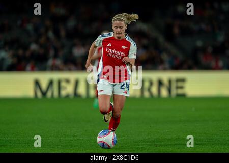 Melbourne, Australien. Mai 2024. Melbourne, Australien, 24. Mai 2024: Cloe Lacasse (24 Arsenal) dribbelt mit dem Ball während des Freundschaftsspiels der Global Football Week zwischen den A-League Women All-Stars und Arsenal im Marvel Stadium in Melbourne, Australien. (NOE Llamas/SPP) Credit: SPP Sport Press Photo. /Alamy Live News Stockfoto