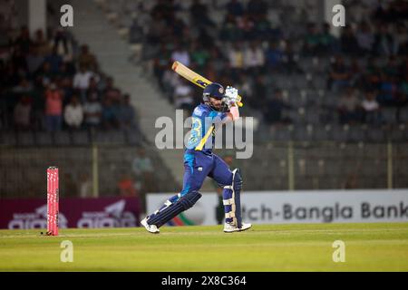 Sadeera Samarawickrama schlägt beim ersten T20-Spiel in Bangladesch und Sri Lanka im Sylhet International Cricket Stadium Lakkatura, Sylhet, Bangladesch Stockfoto