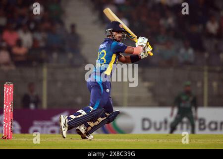 Sadeera Samarawickrama schlägt beim ersten T20-Spiel in Bangladesch und Sri Lanka im Sylhet International Cricket Stadium Lakkatura, Sylhet, Bangladesch Stockfoto