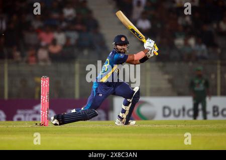 Sadeera Samarawickrama schlägt beim ersten T20-Spiel in Bangladesch und Sri Lanka im Sylhet International Cricket Stadium Lakkatura, Sylhet, Bangladesch Stockfoto