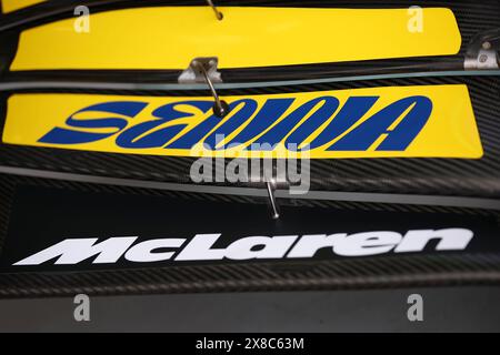 McLaren F1 Team Senna Aufkleber während des Formel 1 Grand Prix de, Monaco. , . Formel-1-Weltmeisterschaft vom 23. Bis 26. Mai 2024 auf dem Circuit de Monaco, in Monaco - Foto Eric Alonso/DPPI Credit: DPPI Media/Alamy Live News Stockfoto