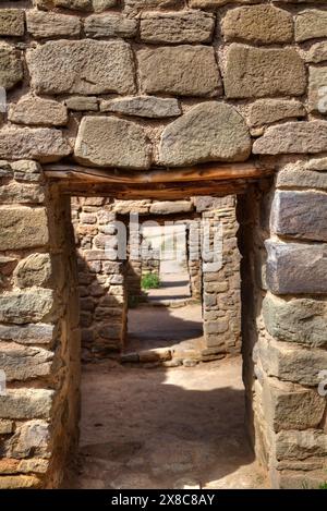 Tor in den Westen Ruine, aztekische Ruinen nationales Denkmal, UNESCO Welt Erbe Website, 850 n. Chr. - 1.100 A.D., New Mexico, USA Stockfoto