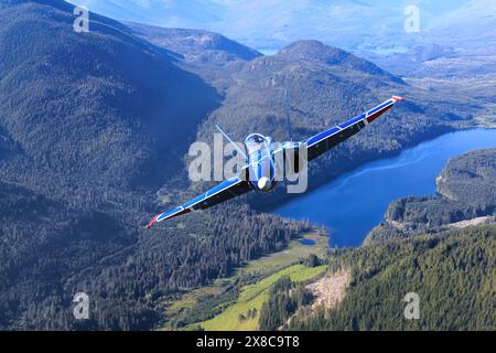 Royal Canadian Air Force CF-18 Demo Jet über British Columbia, Kanada Stockfoto