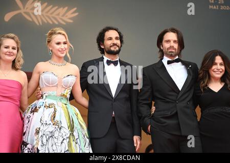 Filmbesetzung: Ruth Treacy, Maria Bakalova (in Dolce & Gabbana), Ali Abbasi, Sebastian Stan, Amy Bär, Filmfestival Cannes 77. Filmfestival Cannes 20. Mai 2024 Credit: Jacky Godard/Photo12 Stockfoto