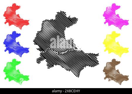 Colatina municipality (Espírito Santo State, Municipalities of Brazil, Federative Republic of Brazil) Kartenvektordarstellung, Scribble Sketch Colatin Stock Vektor