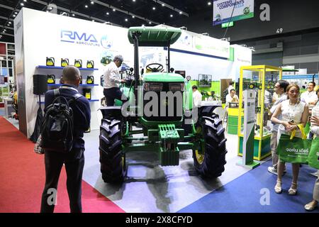 Bangkok, Thailand. Mai 2024. Die Veranstaltung Agritechnica Asia and Horti Asia 2024, die von der VNU gemeinsam mit der Deutschen Landwirtschaftsorganisation und dem Ministerium für Landwirtschaft und Genossenschaften (Thailand) organisiert wird, findet am 23. Mai 2024 in Bangkok, Thailand, statt. Bei der Veranstaltung werden Lösungen für Agrartechnik hervorgehoben, die den Herausforderungen gerecht werden, die für die Entwicklung der Landwirtschaft in den asiatischen Märkten wichtig sind (Foto: Adirach Toumlamoon/Pacific Press/SIPA USA) Credit: SIPA USA/Alamy Live News Stockfoto