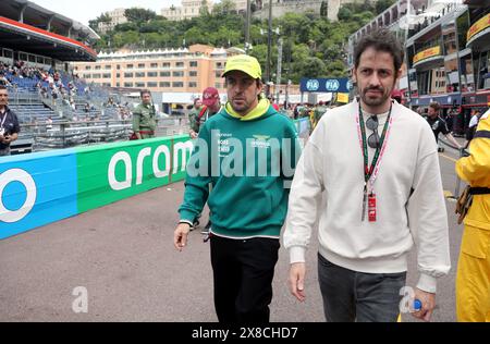 Monaco, Frankreich. Mai 2024. © PHOTOPQR/NICE MATIN/Jean Francois Ottonello ; Monaco ; 24/05/2024 ; 81e Grand Prix de Monaco 2024 - Pitlane - Fernando Alonso, Aston Martin Monaco GP Mai 2024 Credit: MAXPPP/Alamy Live News Stockfoto