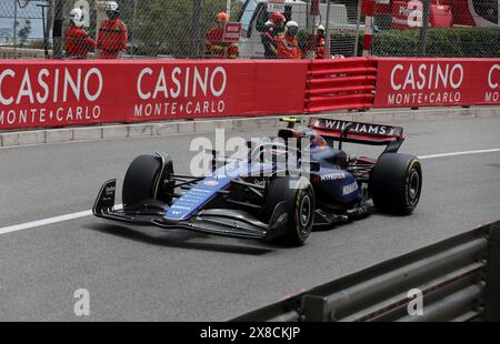 Monaco, Frankreich. Mai 2024. © PHOTOPQR/NICE MATIN/Jean Francois Ottonello ; Monaco ; 24/05/2024 ; 81e Grand Prix de Monaco 2024 - Essais libres Formule 1 - 2- LOGAN SARGEANT - WILLIAMS Monaco GP Mai 2024 Credit: MAXPPP/Alamy Live News Stockfoto