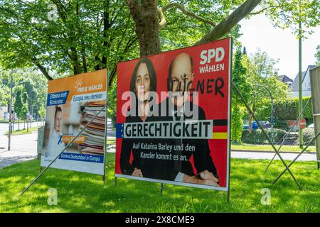 SPD-Wahlplakat für die Europawahl 2024 in Essen-Rüttenscheid, Wittekindstraße, NRW, Deutschland, Stockfoto