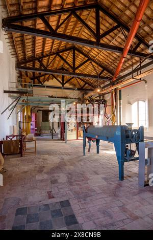 Das Innere des Museums für Reismuseum in Camarles (Tarragona, Katalonien, Spanien) ESP Interior del museo Centro de Interpretación del Arroz Stockfoto